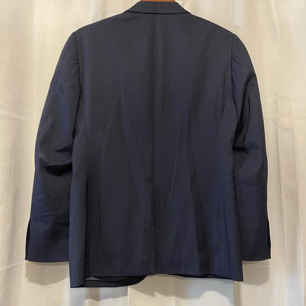 Vitale Barberis Canonico x Monsieur Nicole Blazer Men 46 Blue Pinstripe